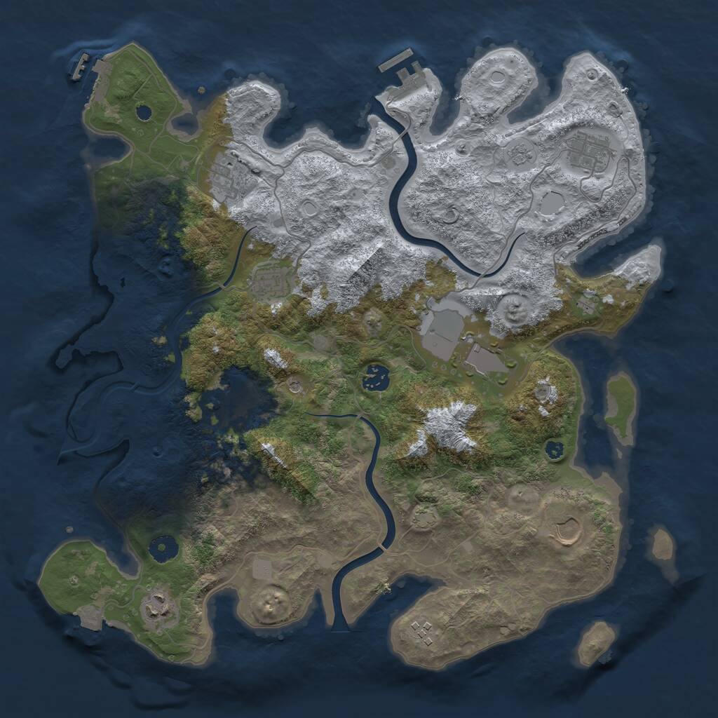 Rust Map: Procedural Map, Size: 3900, Seed: 129423426, 15 Monuments
