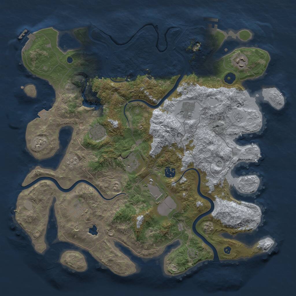 Rust Map: Procedural Map, Size: 4000, Seed: 1953300996, 14 Monuments