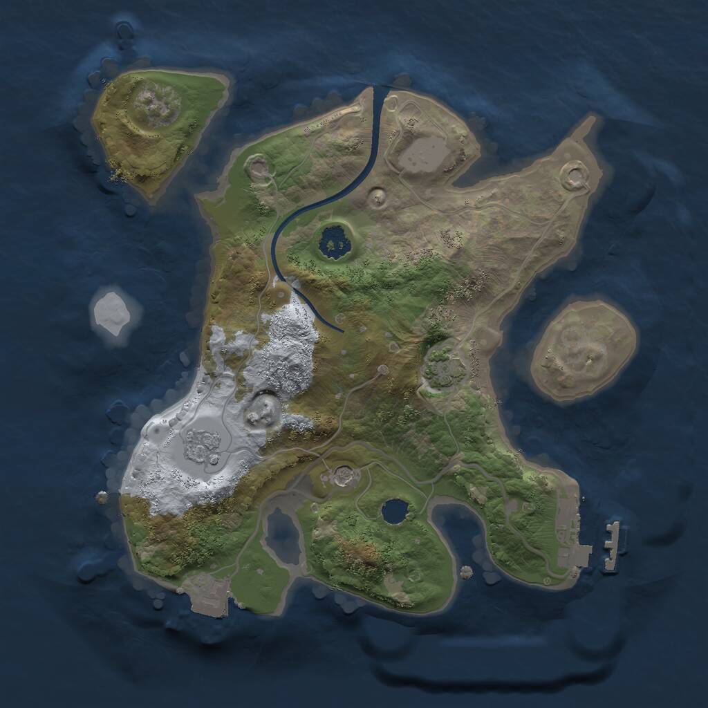 Rust Map: Procedural Map, Size: 2224, Seed: 5533, 5 Monuments