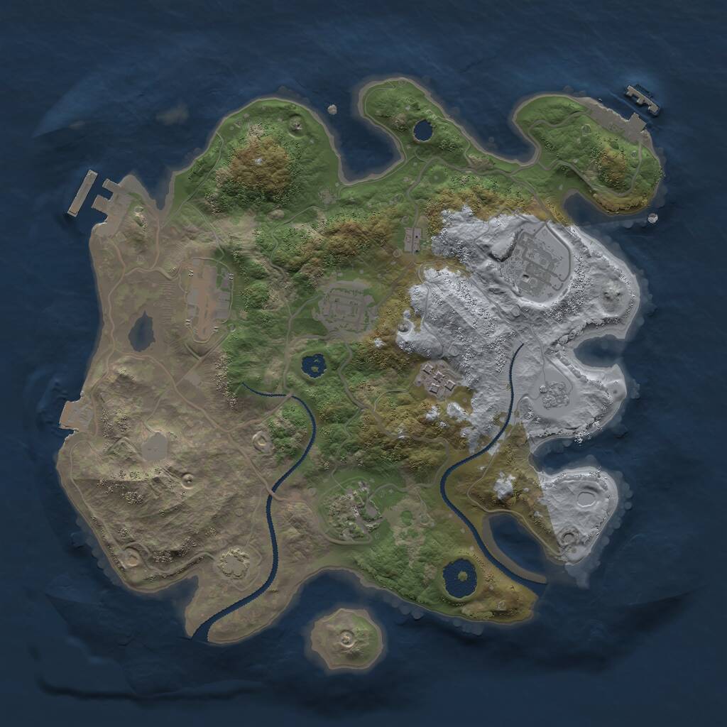 Rust Map: Procedural Map, Size: 3000, Seed: 954221574, 10 Monuments