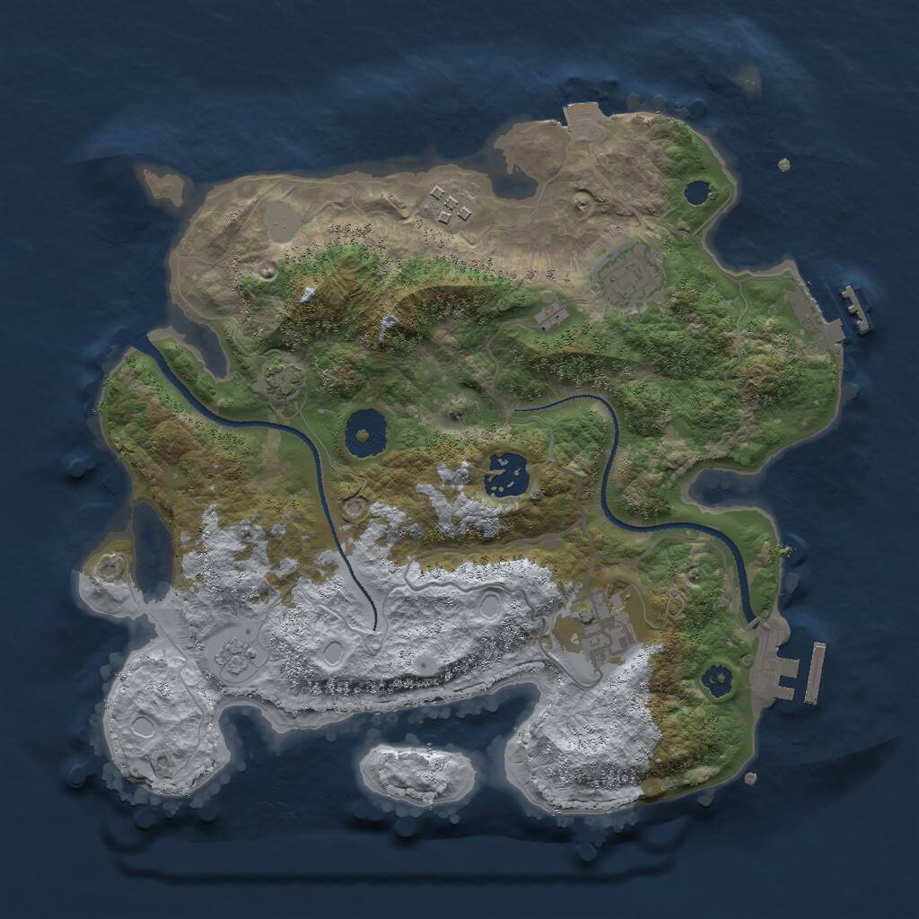 Rust Map: Procedural Map, Size: 3000, Seed: 313123, 9 Monuments