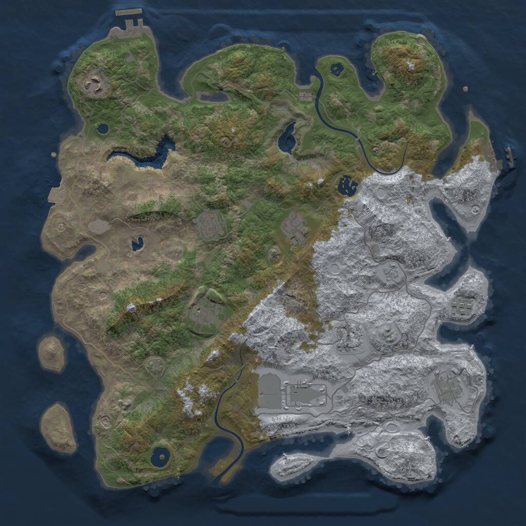 Rust Map: Procedural Map, Size: 4000, Seed: 470901834, 15 Monuments
