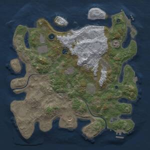 Thumbnail Rust Map: Procedural Map, Size: 3850, Seed: 20250102, 14 Monuments