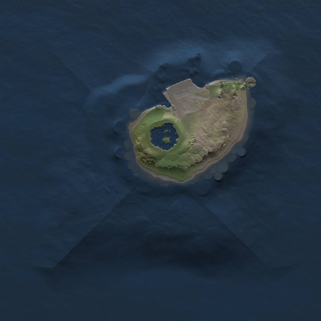 Rust Map: Procedural Map, Size: 1200, Seed: 45454545, 1 Monuments