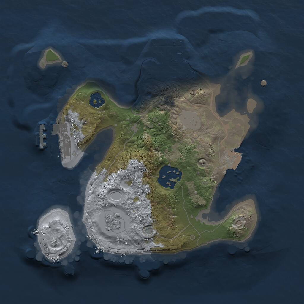 Rust Map: Procedural Map, Size: 2000, Seed: 14756, 5 Monuments