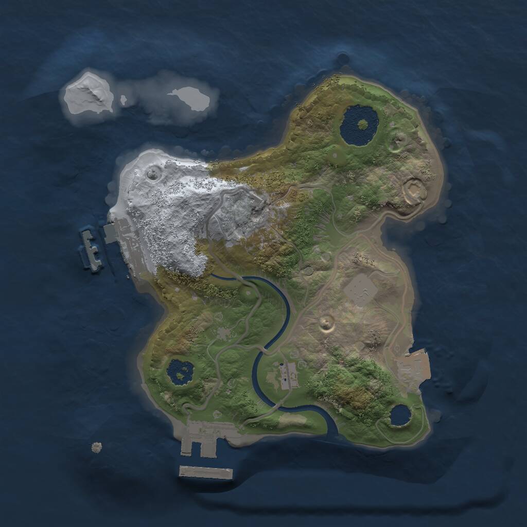 Rust Map: Procedural Map, Size: 2000, Seed: 85768, 3 Monuments
