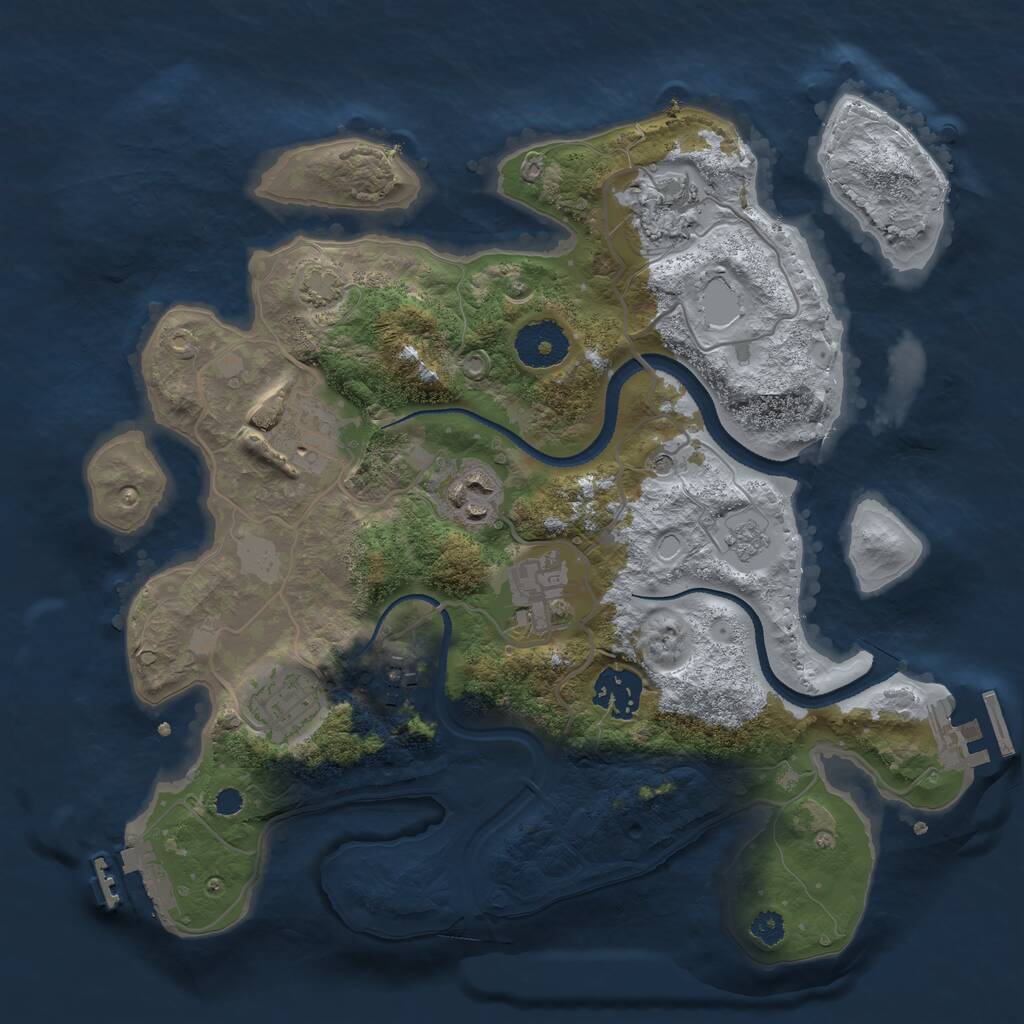 Rust Map: Procedural Map, Size: 3080, Seed: 287825136, 13 Monuments
