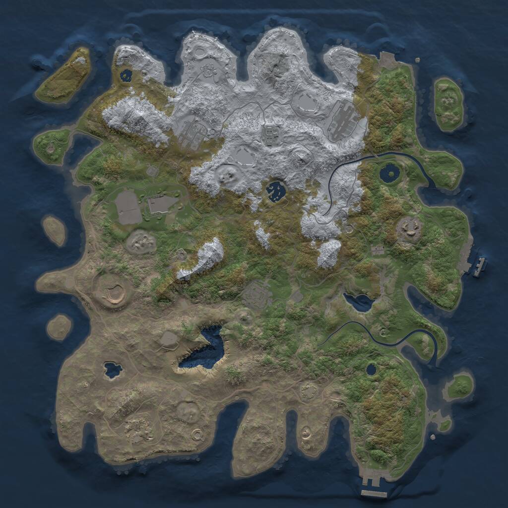 Rust Map: Procedural Map, Size: 4000, Seed: 49581, 15 Monuments
