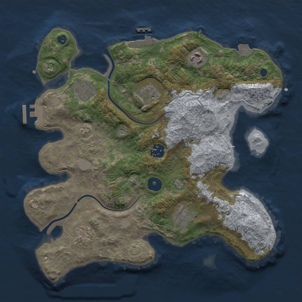 Rust Map: Procedural Map, Size: 3250, Seed: 567135014, 12 Monuments
