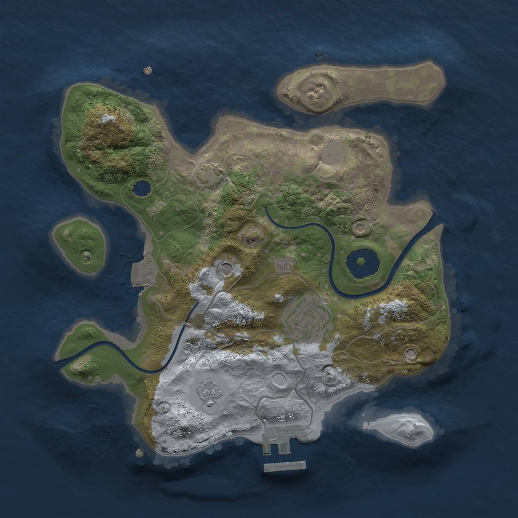Rust Map: Procedural Map, Size: 2500, Seed: 445821, 6 Monuments