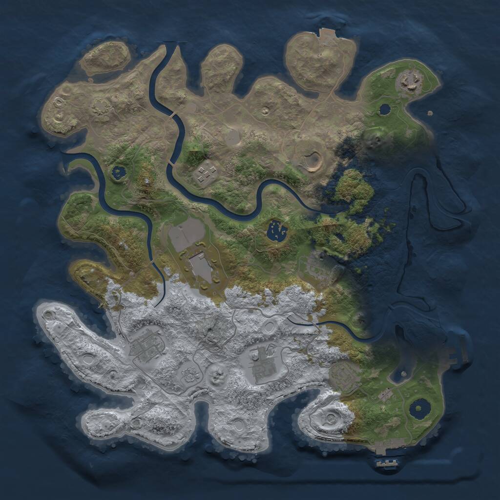 Rust Map: Procedural Map, Size: 3650, Seed: 12341430, 15 Monuments