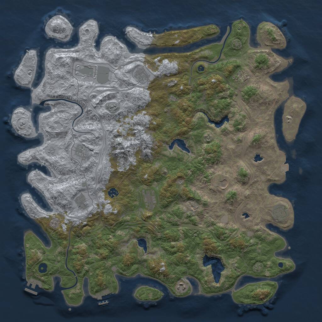 Rust Map: Procedural Map, Size: 5000, Seed: 14212, 17 Monuments