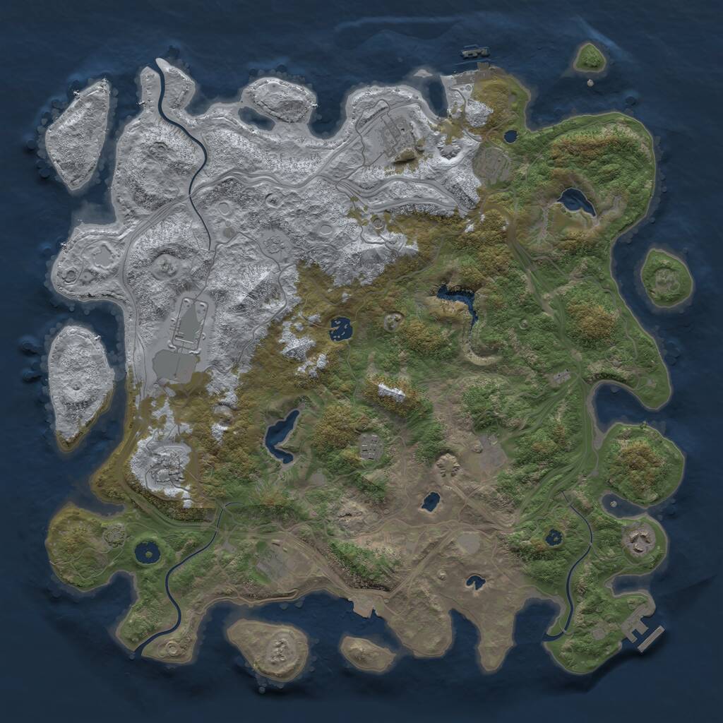 Rust Map: Procedural Map, Size: 4500, Seed: 635672859, 15 Monuments