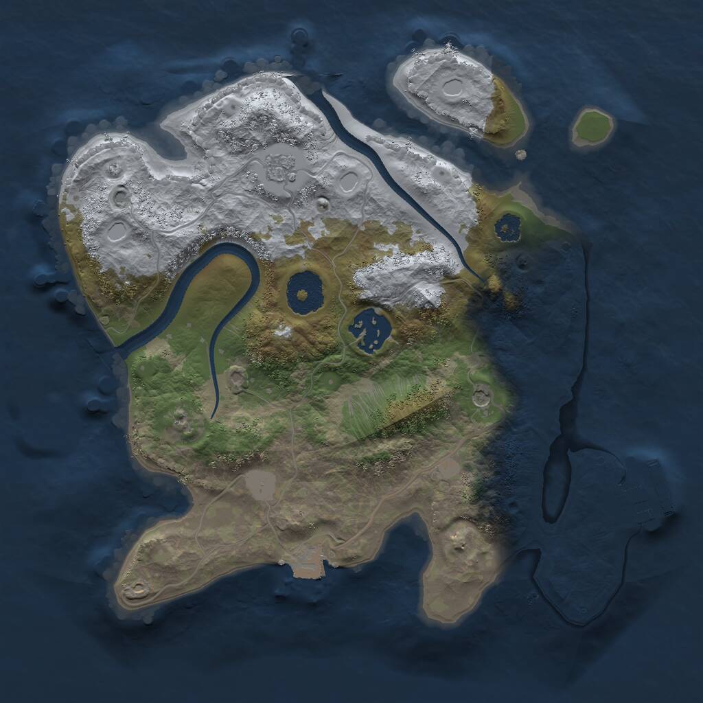 Rust Map: Procedural Map, Size: 2600, Seed: 1558641011, 5 Monuments