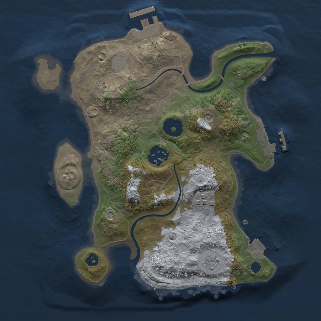 Rust Map: Procedural Map, Size: 2500, Seed: 937838148, 7 Monuments
