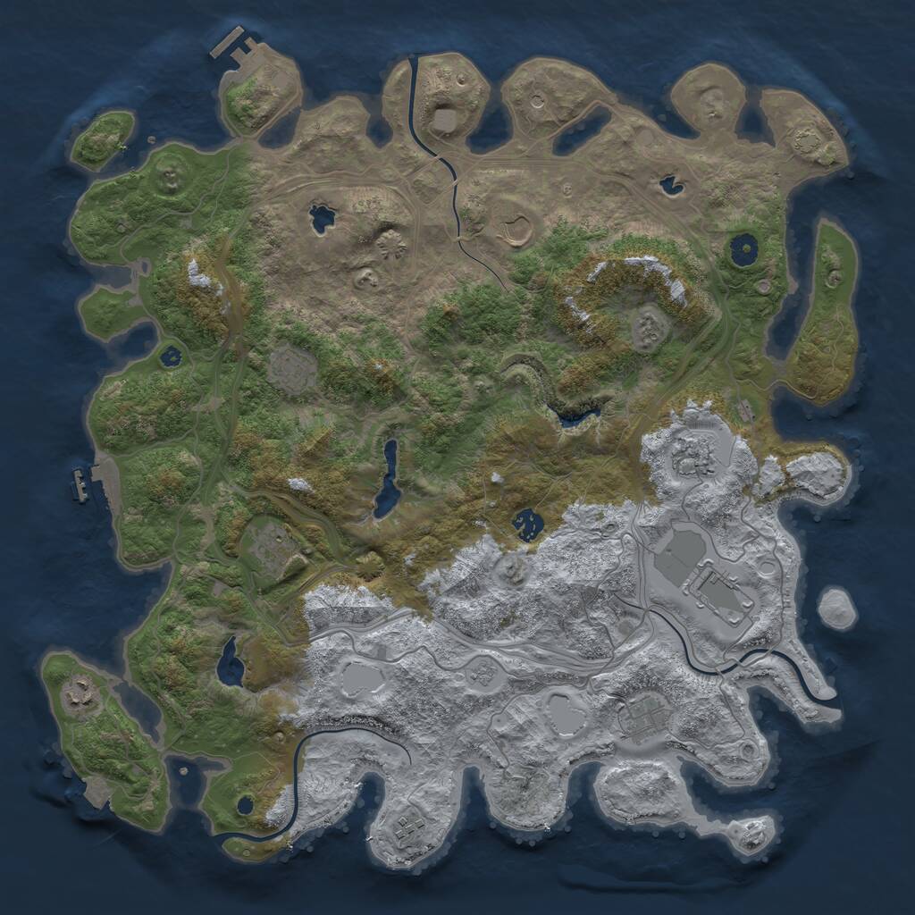 Rust Map: Procedural Map, Size: 4500, Seed: 2090917780, 15 Monuments