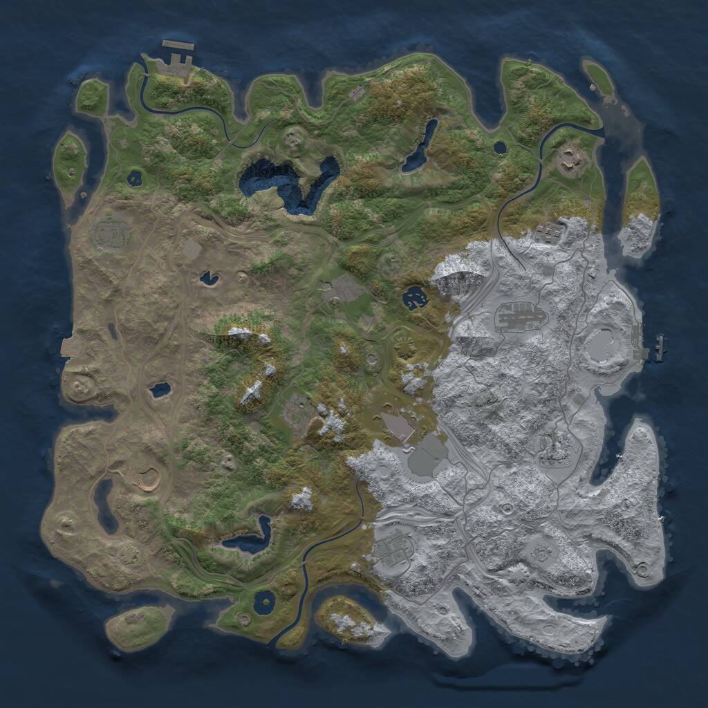 Rust Map: Procedural Map, Size: 4500, Seed: 6234211, 17 Monuments