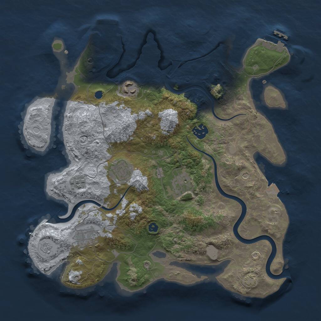 Rust Map: Procedural Map, Size: 3300, Seed: 782445, 12 Monuments