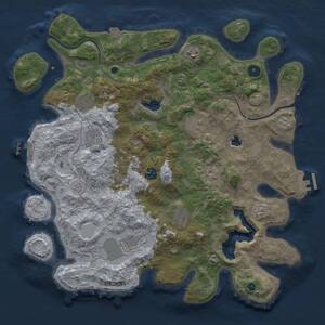 Thumbnail Rust Map: Procedural Map, Size: 4000, Seed: 9311, 14 Monuments