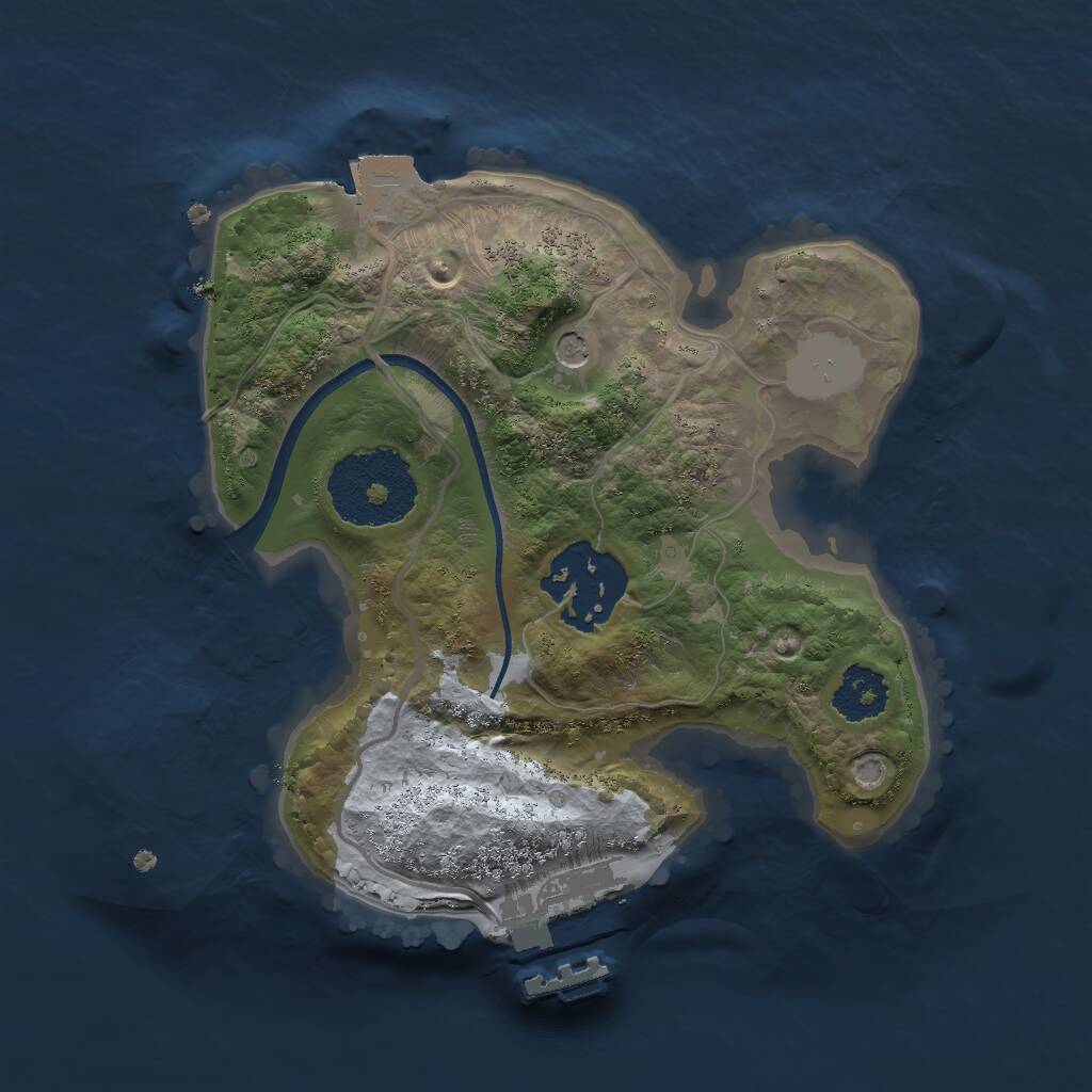 Rust Map: Procedural Map, Size: 2000, Seed: 264534, 4 Monuments