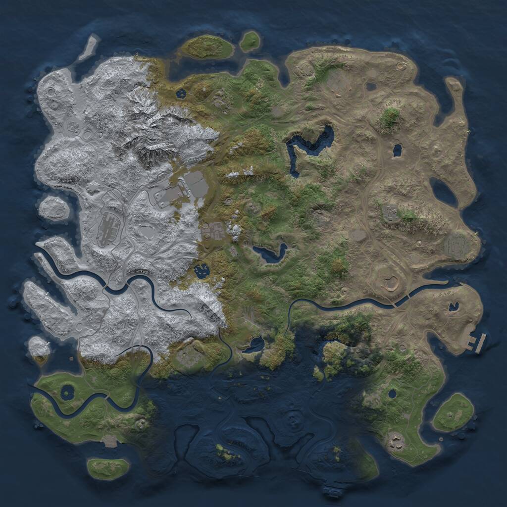 Rust Map: Procedural Map, Size: 5000, Seed: 234, 17 Monuments