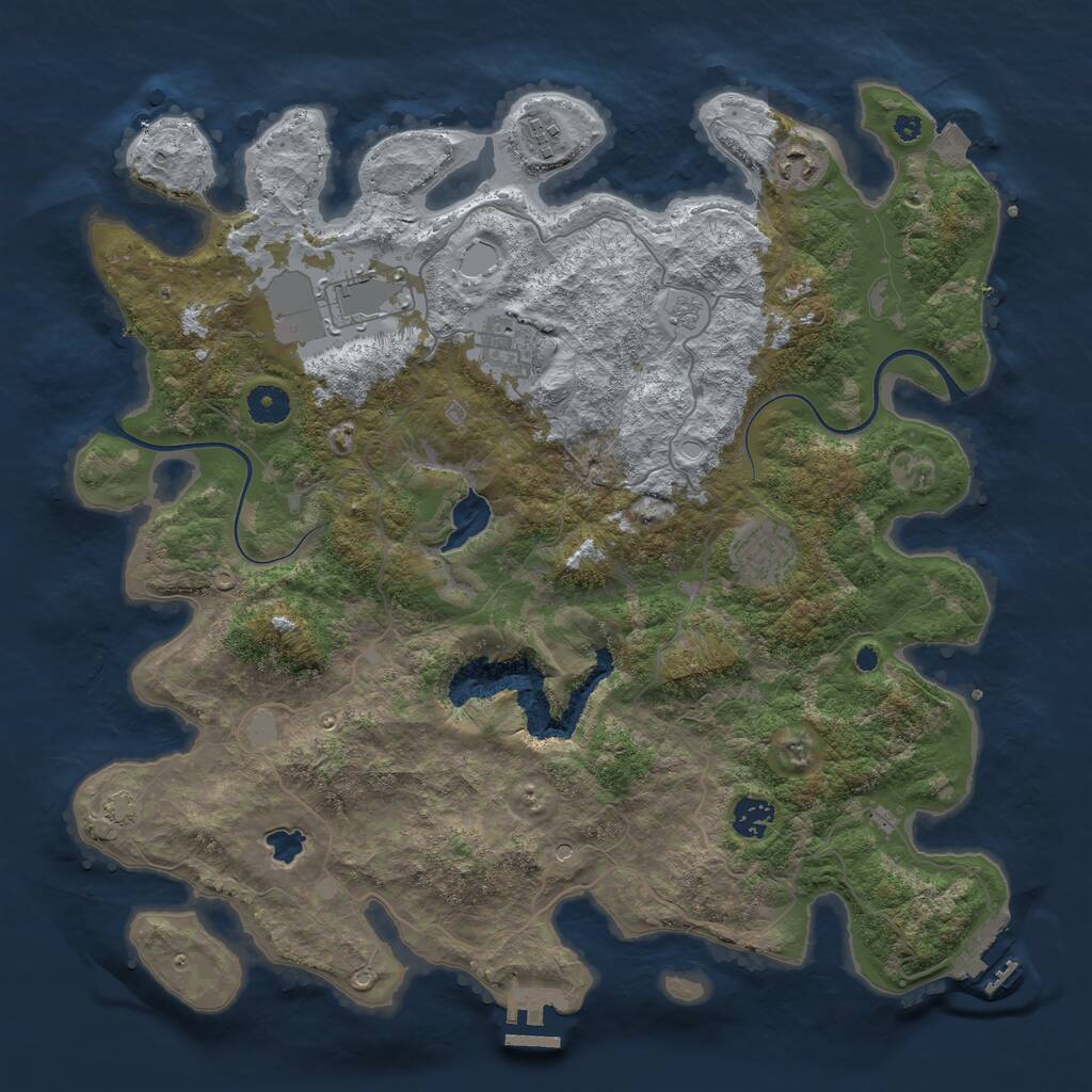 Rust Map: Procedural Map, Size: 4000, Seed: 8434153, 12 Monuments