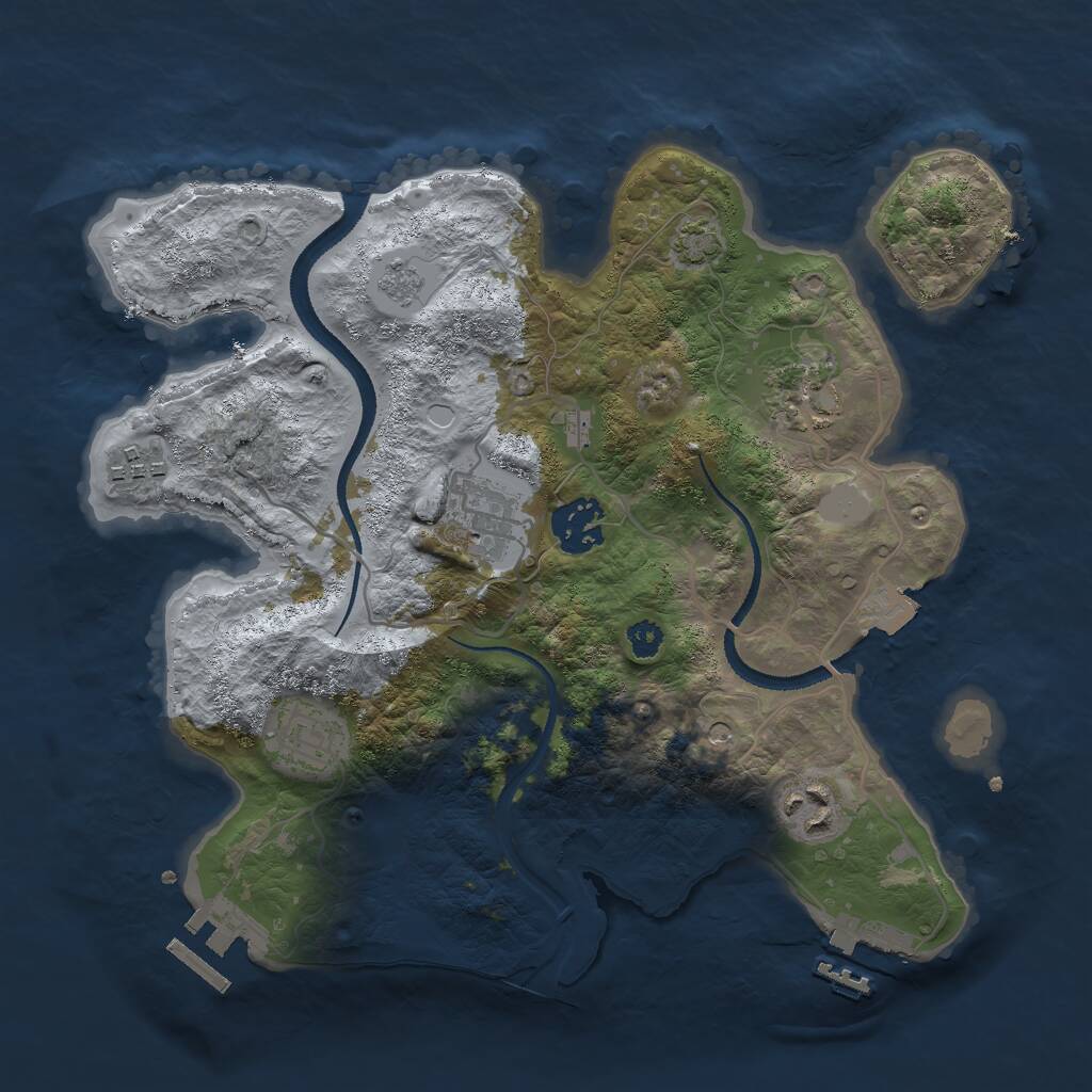 Rust Map: Procedural Map, Size: 3000, Seed: 85768, 12 Monuments