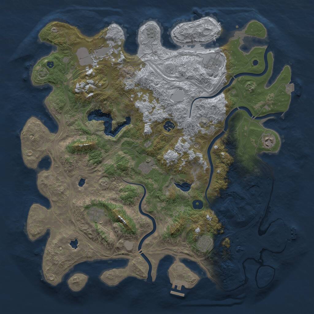 Rust Map: Procedural Map, Size: 4500, Seed: 1775051951, 14 Monuments