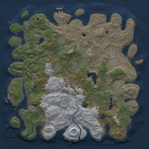 Thumbnail Rust Map: Procedural Map, Size: 4500, Seed: 44134243, 15 Monuments