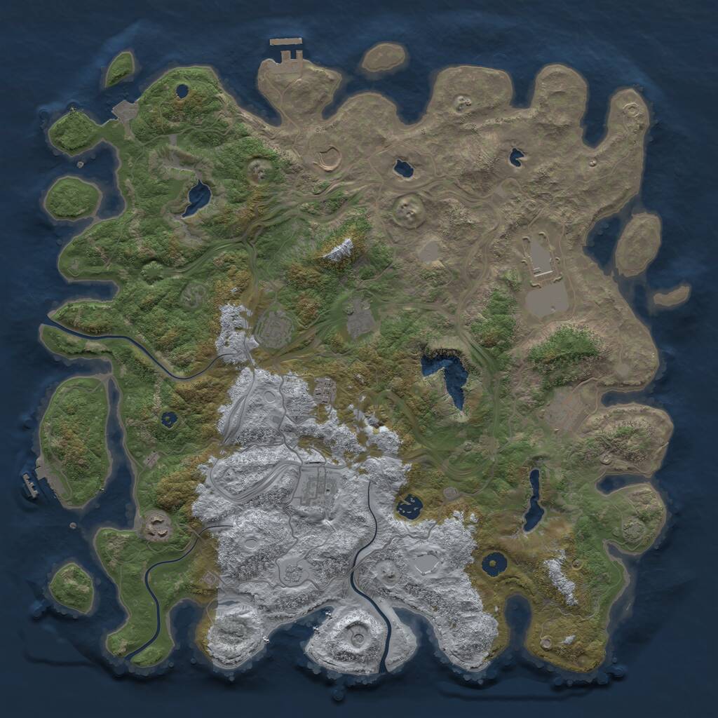 Rust Map: Procedural Map, Size: 4500, Seed: 44134243, 15 Monuments