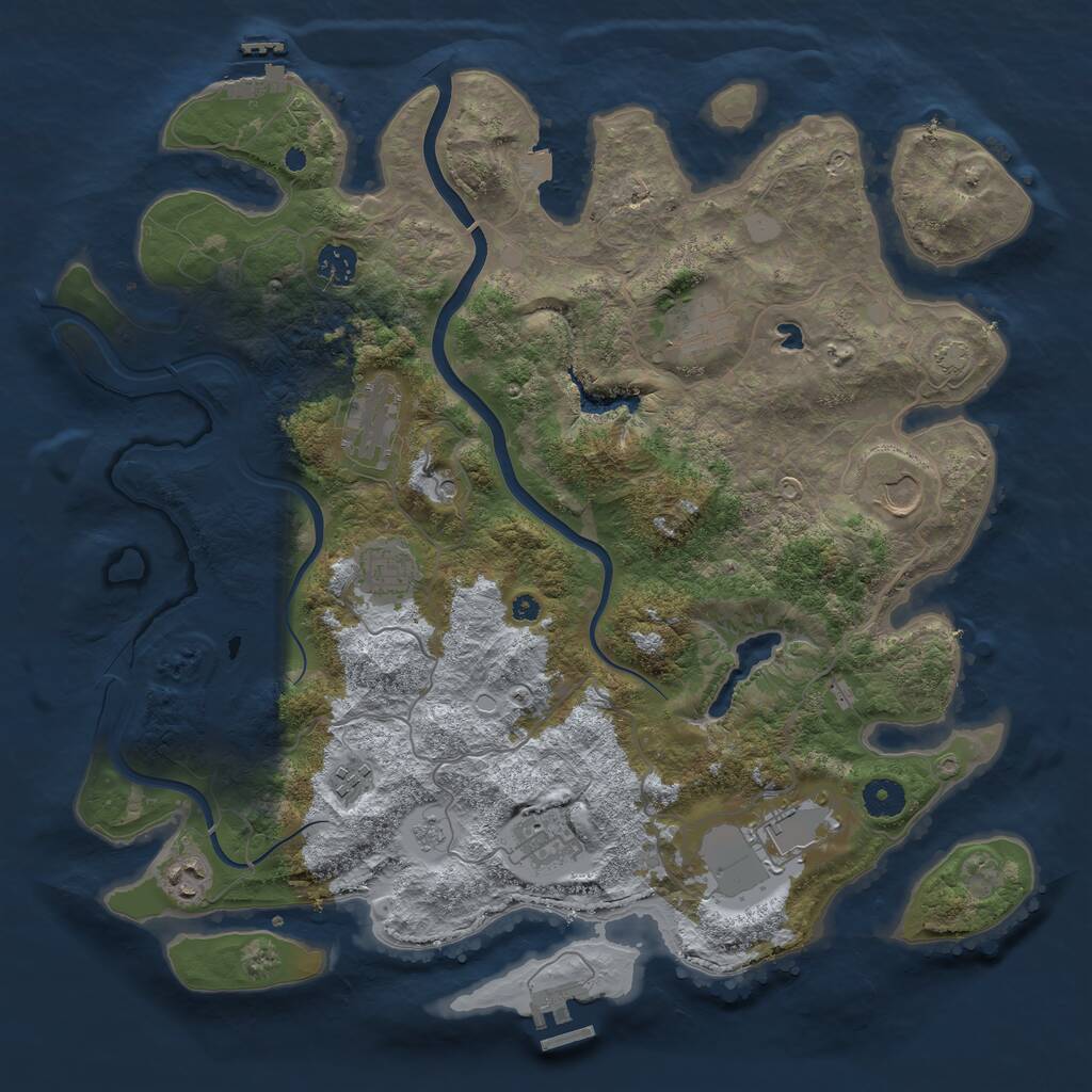 Rust Map: Procedural Map, Size: 4000, Seed: 195475236, 15 Monuments