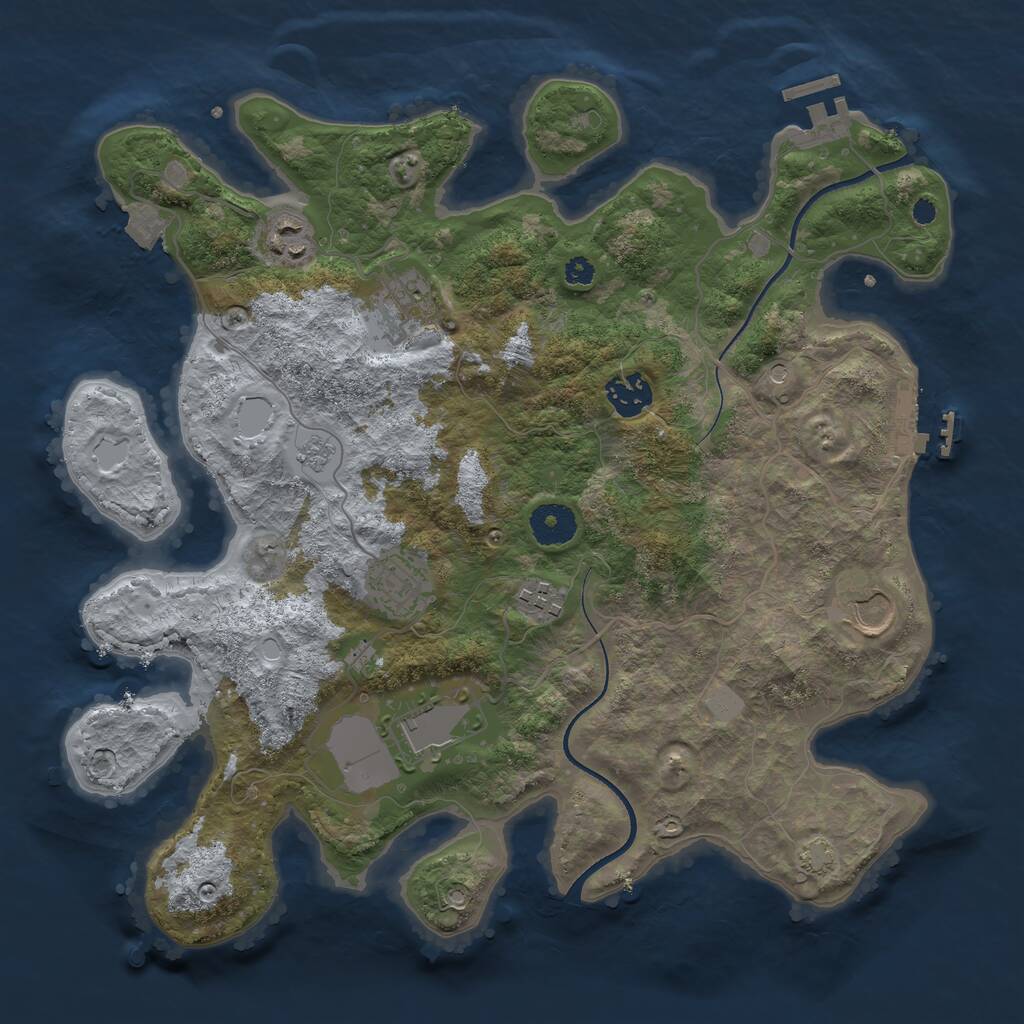 Rust Map: Procedural Map, Size: 3500, Seed: 26139, 13 Monuments