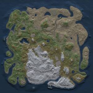Thumbnail Rust Map: Procedural Map, Size: 4500, Seed: 1724943535, 17 Monuments