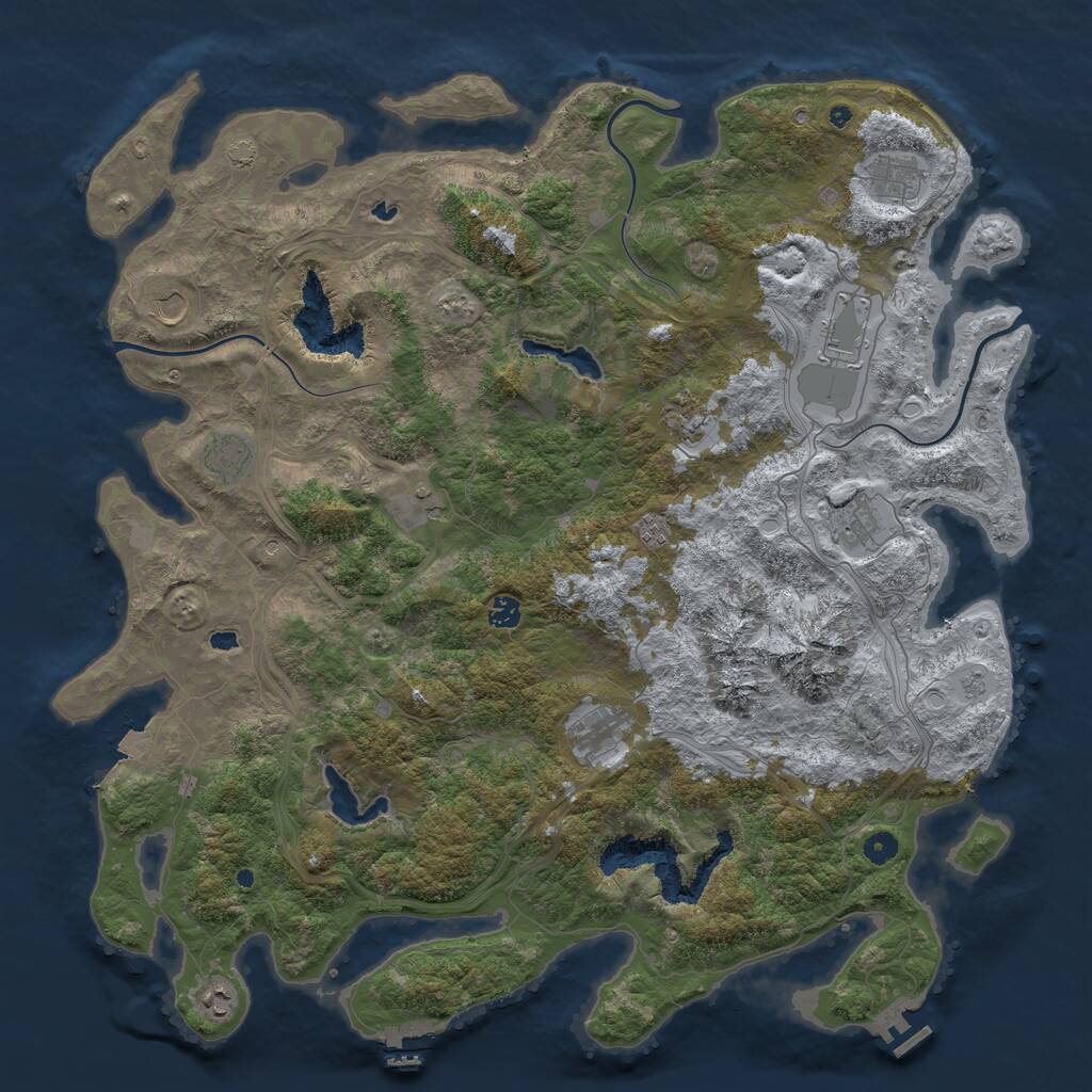 Rust Map: Procedural Map, Size: 5000, Seed: 5794, 17 Monuments