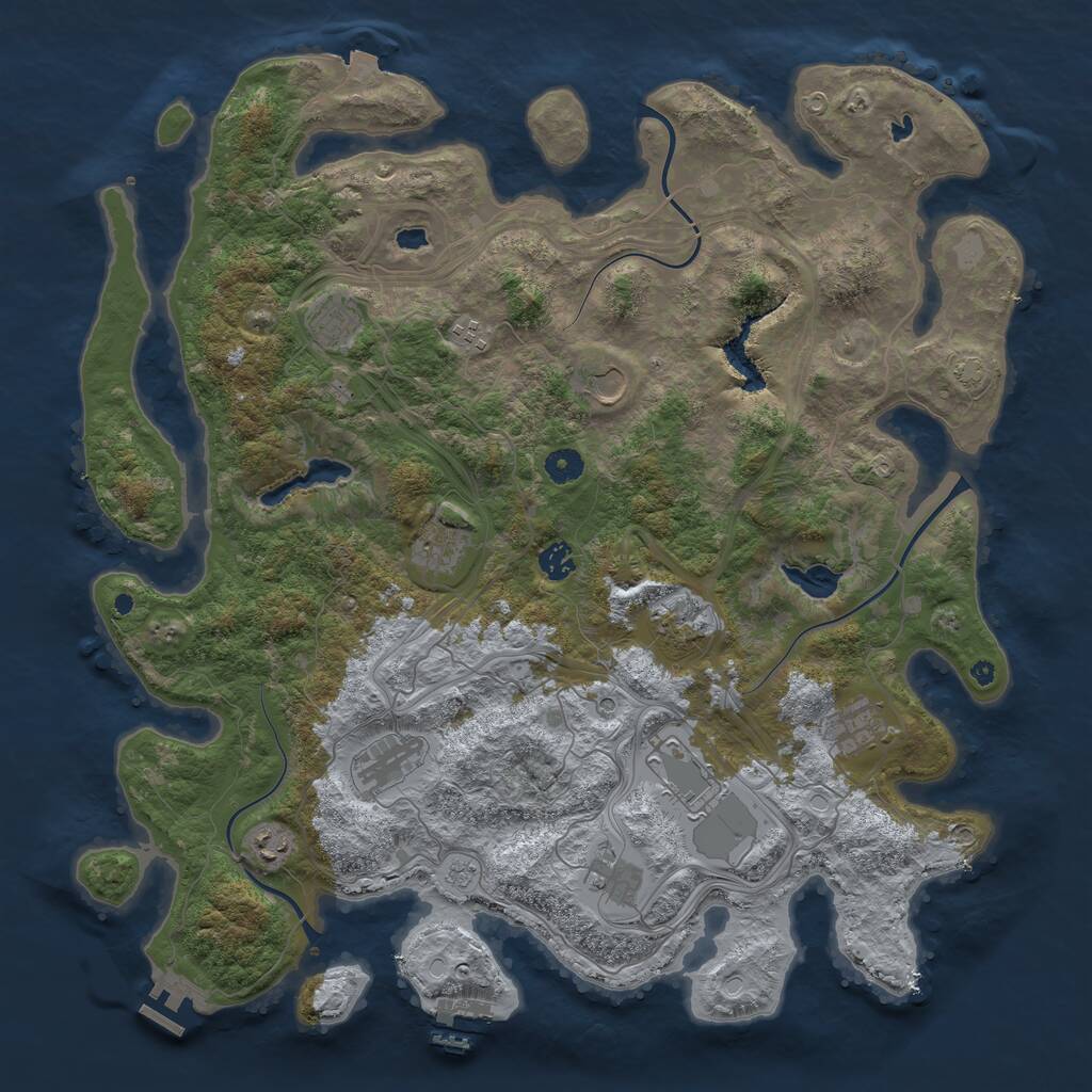 Rust Map: Procedural Map, Size: 4500, Seed: 46789, 17 Monuments