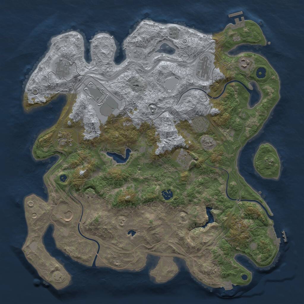 Rust Map: Procedural Map, Size: 4250, Seed: 1706865327, 16 Monuments