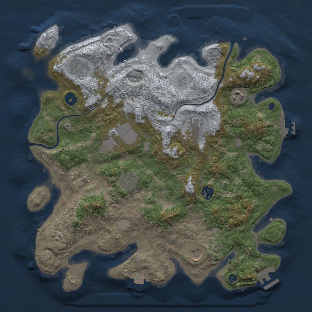 Rust Map: Procedural Map, Size: 3750, Seed: 1938382339, 15 Monuments