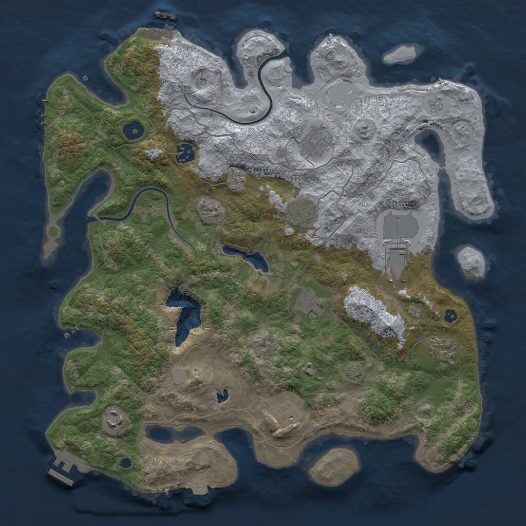 Rust Map: Procedural Map, Size: 4000, Seed: 183804227, 15 Monuments