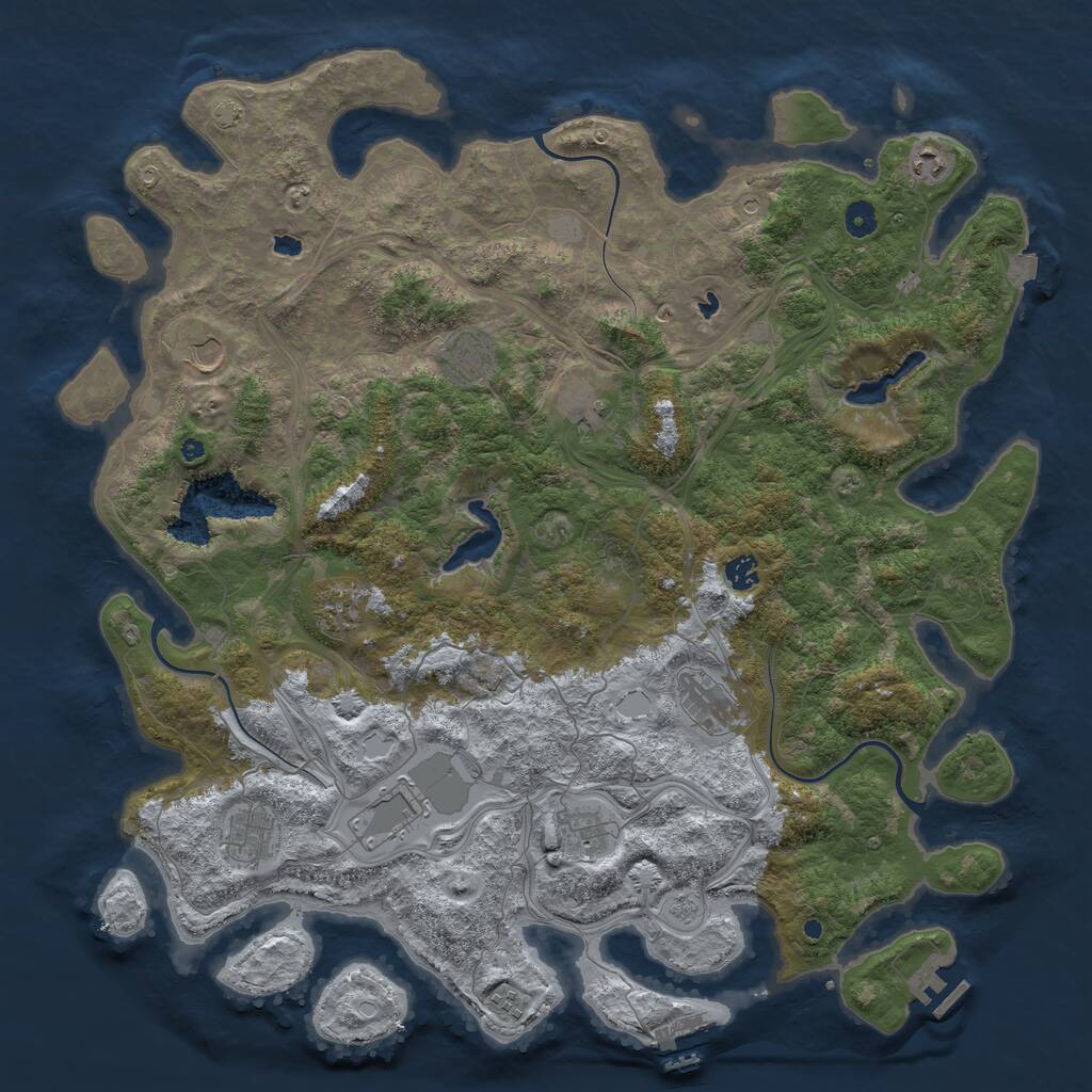 Rust Map: Procedural Map, Size: 4750, Seed: 119073167, 17 Monuments