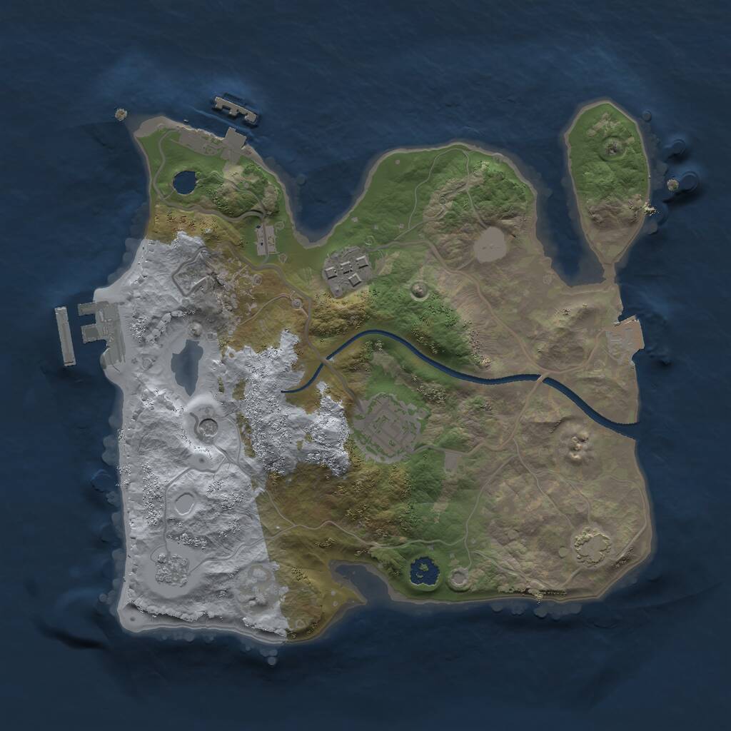 Rust Map: Procedural Map, Size: 2500, Seed: 431973874, 8 Monuments