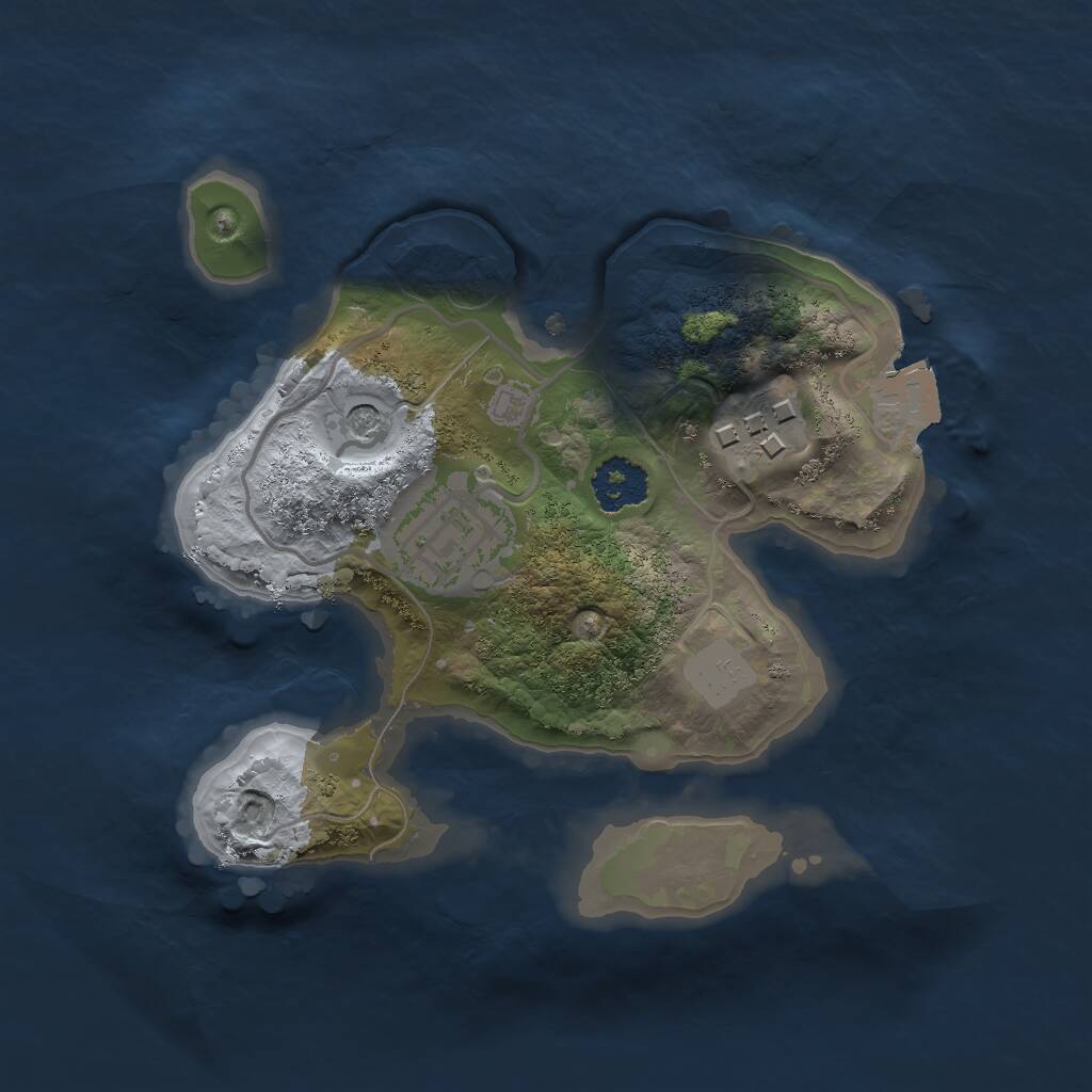 Rust Map: Procedural Map, Size: 2000, Seed: 698059956, 4 Monuments