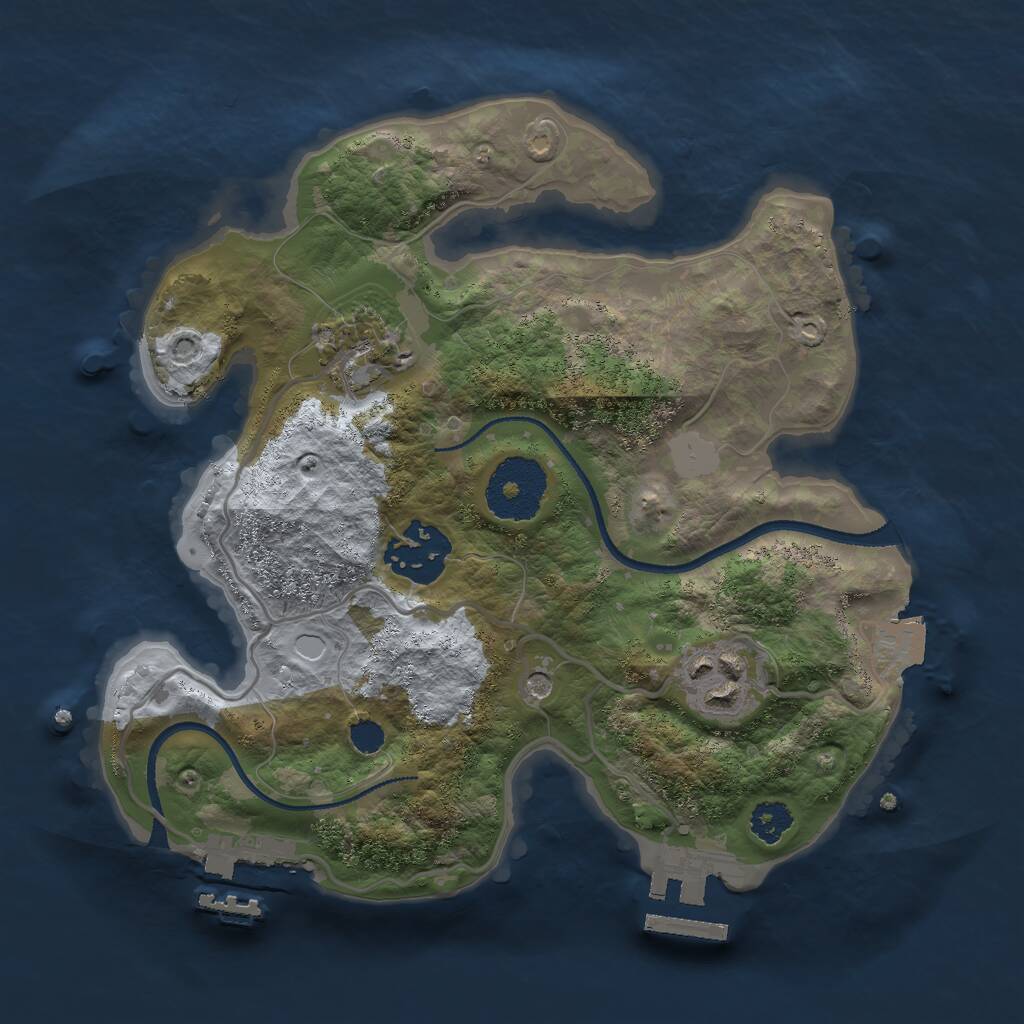 Rust Map: Procedural Map, Size: 2500, Seed: 9985745, 7 Monuments