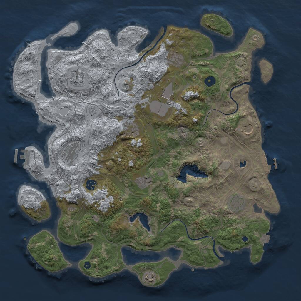 Rust Map: Procedural Map, Size: 4250, Seed: 1010400772, 16 Monuments