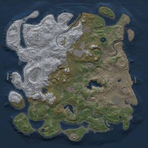 Thumbnail Rust Map: Procedural Map, Size: 4250, Seed: 1010400772, 16 Monuments