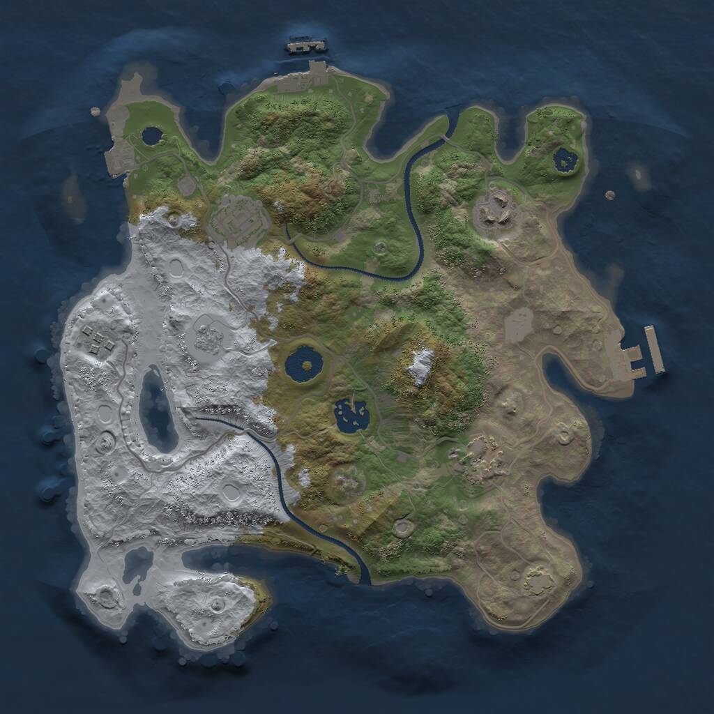 Rust Map: Procedural Map, Size: 2995, Seed: 57485653, 10 Monuments