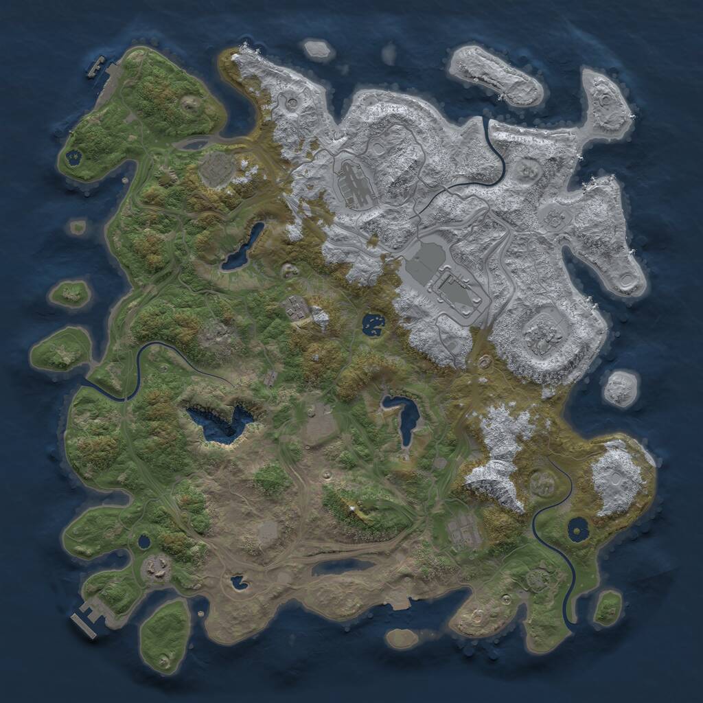 Rust Map: Procedural Map, Size: 4500, Seed: 73925, 15 Monuments