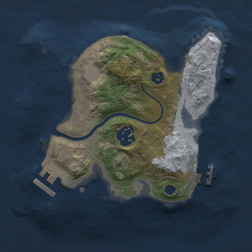Rust Map: Procedural Map, Size: 2000, Seed: 523389054, 4 Monuments