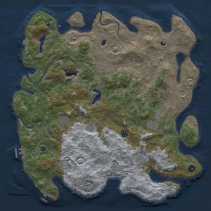 Thumbnail Rust Map: Procedural Map, Size: 4500, Seed: 559435751, 17 Monuments