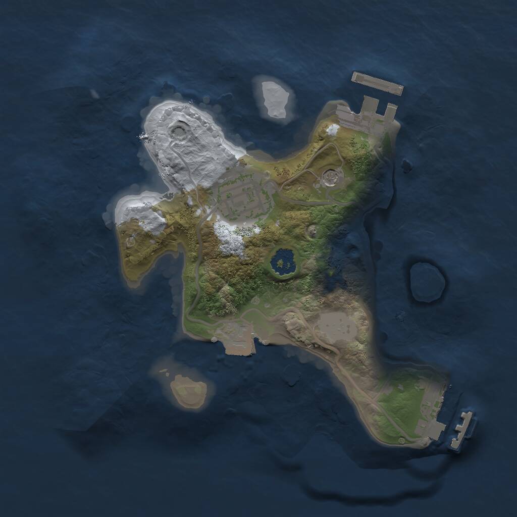 Rust Map: Procedural Map, Size: 2000, Seed: 17177723, 5 Monuments