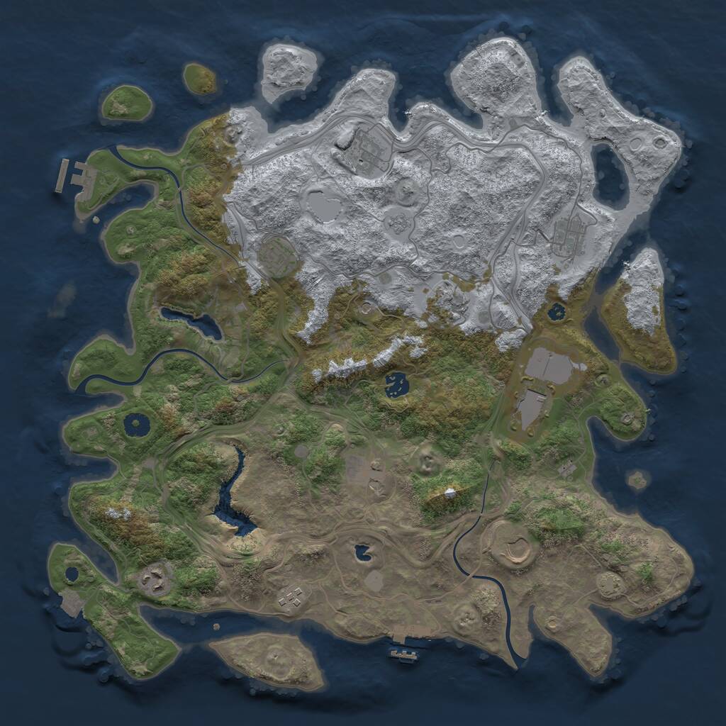 Rust Map: Procedural Map, Size: 4250, Seed: 122768, 16 Monuments